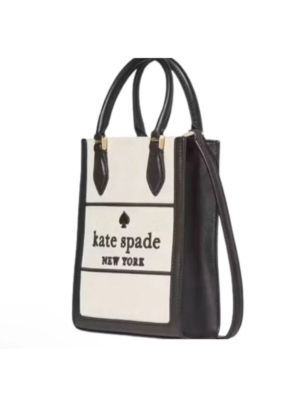 Kate Spade Ellie Mini Canvas Leather Crossbody Bag Black Multi